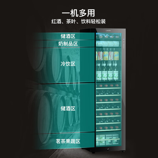 Candor JC-190E/HC constant temperature wine cabinet home wine cabinet living room office tea wine refrigerator beverage preservation cabinet red wine cigar all-in-one machine light strip upgrade CN-190- 58 bottles