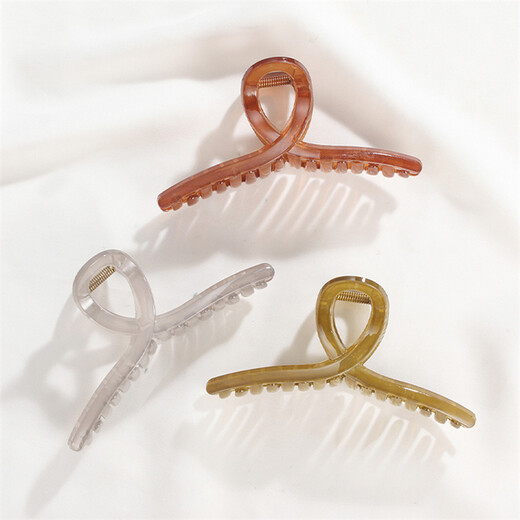 Chimera (CHIMERA) 3-piece set of cross-grip clips on the back of the head, temperament, large acrylic shark clip, hair clip, hair catcher, hair accessories, hair clip