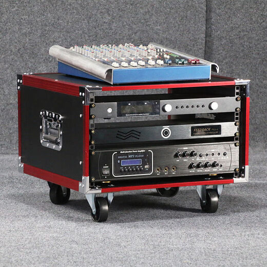 E.F.VSLON10U cabinet 12u flight case 16UKTV shelf audio amplifier equipment cabinet 6u8u stage machine 16U red aluminum reinforcement + 1 pallet