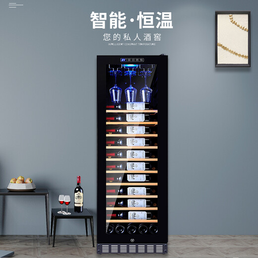 Curtis Compressor Constant Temperature Moisturizing Red Wine Cabinet Home Grape and Wine Box Ice Tea Refrigerator Bar Storage Tea and Red Wine All-in-One Cabinet with Lock Constant Temperature Wine Cabinet 1.5 Meters High Air-cooled + (Red Wine + Tea Style) + With Door Lock + About 60 Bottles