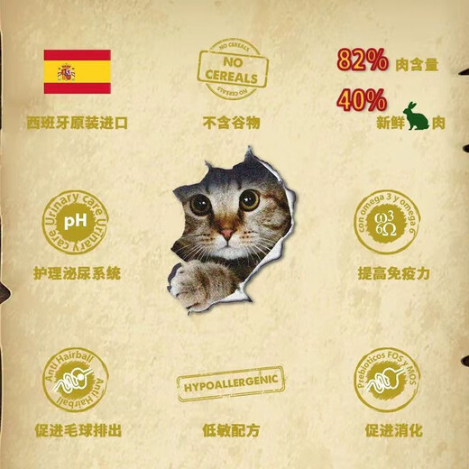 NATURAL greatness cat food ng rabbit meat cat food for young and adult cats full price natural food British short-haired puppet universal grain-free and hypoallergenic Spanish import rabbit meat 2kg small particles original split delivery 4 packs of 500g January 27