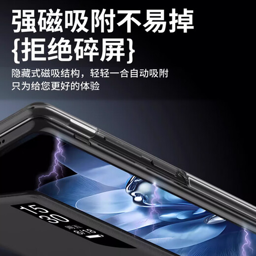 Genuine suitable for Xiaomi mix fold4 mobile phone case, protective leather case, MixFold4 folding screen stand, all-inclusive flip, smart window, anti-fall, magnetic flip, black