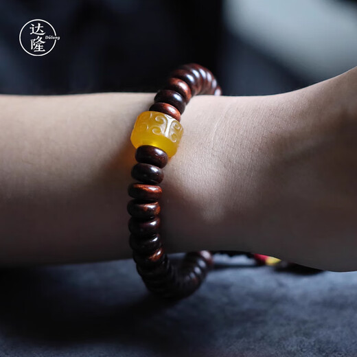 达隆【御】正宗海南黄花梨手串海黄老料紫油梨佛珠原创念珠手链 御