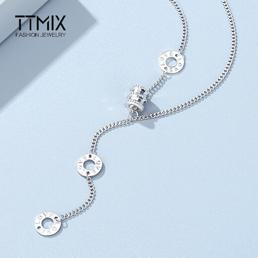 TTMIX small waist platinum pendant platinum necklace chain platinum pt950 necklace women's platinum necklace 6.76g total length about 44cm