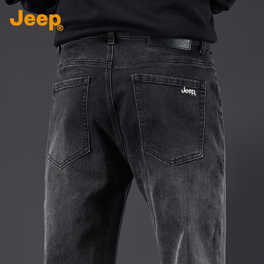 Jeep (JEEP) high-end men's jeans men's 2025 autumn and winter new loose straight pants casual trendy brand retro long pants men's pants