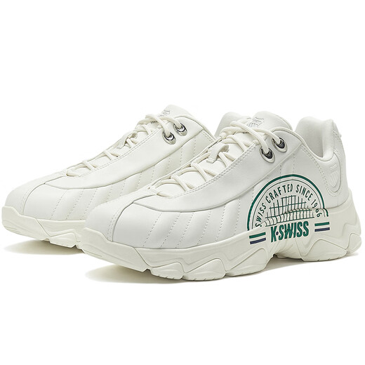 盖世威（K·SWISS）休闲鞋男女春季新款复古透气情侣舒适运动鞋9276-US 215豆腐白/梦幻银 41