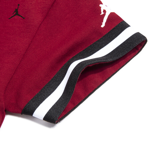 Nike JORDAN Nike AJ boys pure cotton short-sleeved polo shirt 2025 summer new children's short-sleeved T-shirt Jester red pure cotton 150/72 recommended height 140-152cm