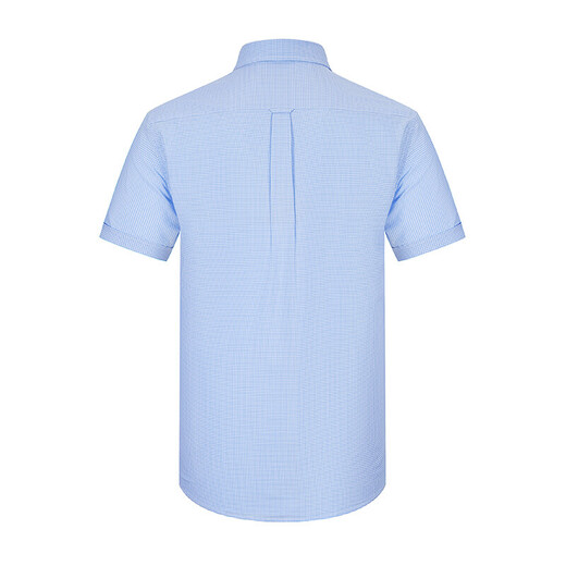 Navigare Italian small sailboat short-sleeved shirt men's summer light and breathable solid color commuting shirt 1323572031 denim blue/white L/40