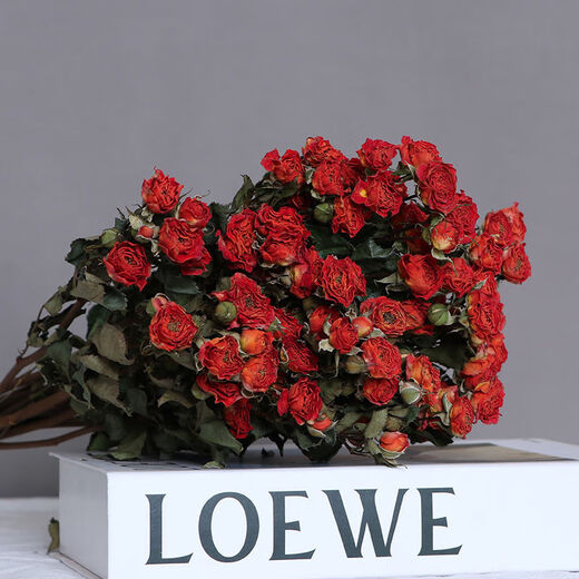 AIMAN Chinese Valentine's Day gift Yunnan multi-head dried rose bouquet rose gift shooting props decoration real flowers 10 pieces of single head treasure and a bouquet with flowers
