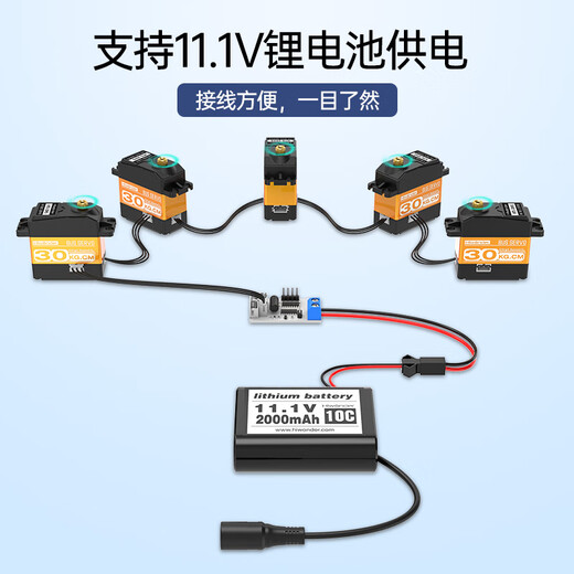 Huaner Intelligent Serial Magnetic Encoding Bus Servo 30KG Torque Single Axis High Speed High Precision Large Torque with Feedback HTS-30HS Robot Manipulator Servo HTS-30HS Strong Magnetic Bus Servo