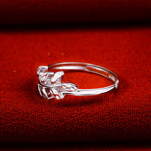 Yuan Shengfu's new PT950 fresh and fashionable leaf platinum ring, versatile platinum ring for women, 2.98g