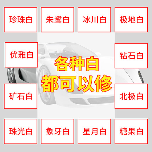 Baihuicai car touch-up pen white self-spray paint pearl white special car paint scratch repair artifact paint car spray paint simple pearl white special-primer + topcoat + tools leave a message car model + year + color (such as 16 Fit White