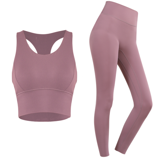 Aixiabu Yoga Wear Women's Suit Spring and Summer High-End Pilates Yoga Vest Professional Sports Suit Slimming Yoga Wear Underwear A0032NS Misty Purple+X22055NS Misty Purple L