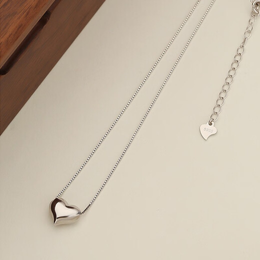 Senqi Love 925 Silver Necklace Women's Clavicle Chain Light Luxury High-end Pendant Necklace Jewelry Christmas Gift for Girlfriend Love Necklace 925 Silver