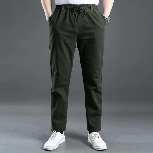 Zuosike work clothes pants straight-leg loose wear-resistant labor insurance trousers spring and autumn casual overalls men's welder labor insurance pants 6-pocket military green straight pants 180