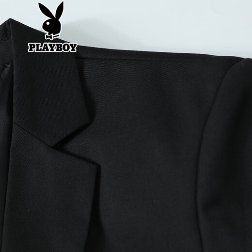 Playboy suit, men's casual suit, black jacket, formal groomsman suit, groom's wedding three-piece suit, 801 two-button black suit, suit + trousers 175A