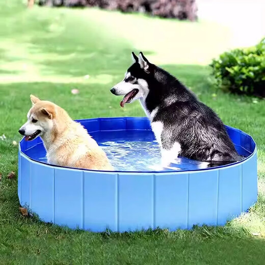 Ferret Fragrance Pet Foldable Bathtub Extra Large Bathtub Medicinal Bath Bath Supplies Dog Swimming Pool SPA Artifact Blue Thickened Diameter 80*Height 20 Drainage Side Side 50Jin Jin is equal to 0.5kg