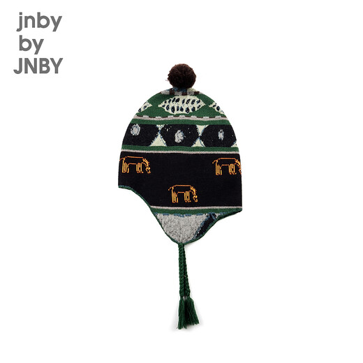 Jnby von Jnby Jiangnan Stoff Kinderkleidung Hut verdickt niedliche süße lässige drucke Herbst- und Winterjungen und Mädchen Kinder 6o0k13820 097/Schwarz und Grün Kombination L.