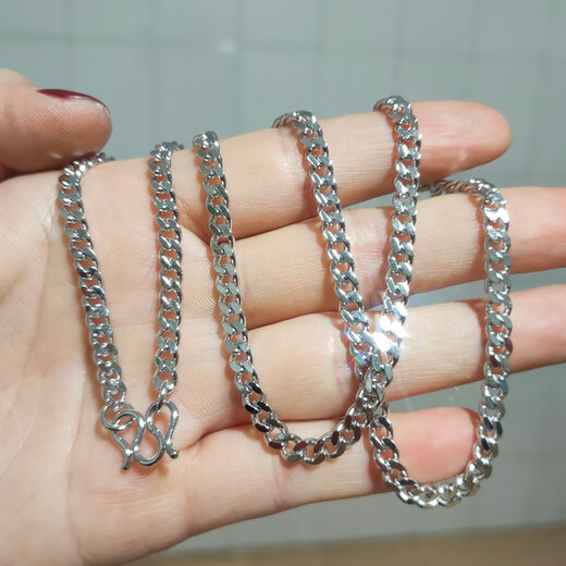 Platinum Cuban Necklace Bag PT950 Men's Versatile Platinum Bag 999yin Necklace Sensitive Chain PT279 Engraved Exquisite Cuban Chain About 6mm Diameter