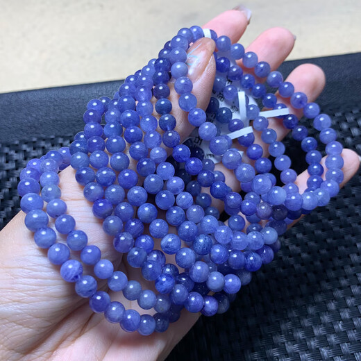 Nanzhi Natural Tanzania Ocean Heart Tanzanite Single Circle Bracelet Gemstone Jewelry Purple Sapphire Crystal Bracelet Gift for Women (S128) Approximately 4.9-5.4mm