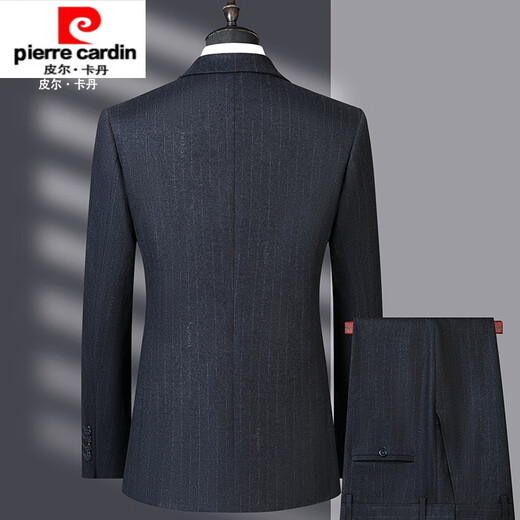 Pierre Cardin high-end brand suit men's autumn and winter high-end middle-aged men's business casual formal wedding suit gray 9813 plaid style 170 yards recommended 100 Jin Jin equals 0.5 kg -120 Jin Jin equals 0.5 kg
