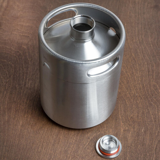 2 liters stainless steel beer barrel, craft brewing kettle, home brewing beer and liquor kettle 4Jin Jin is equal to 0.5kg, threaded lid, portable, pressure-resistant and super-sealed 4L