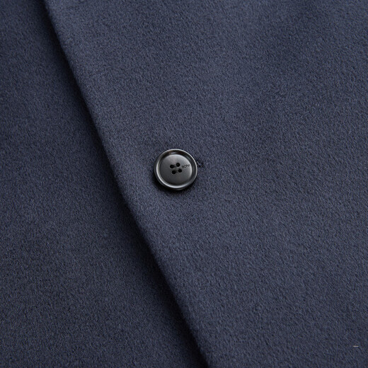 Bonny Woolen Coat Men's Autumn and Winter Warm Wool Cashmere Woolen Coat Men's Business Casual Jacket Gray Blue 175