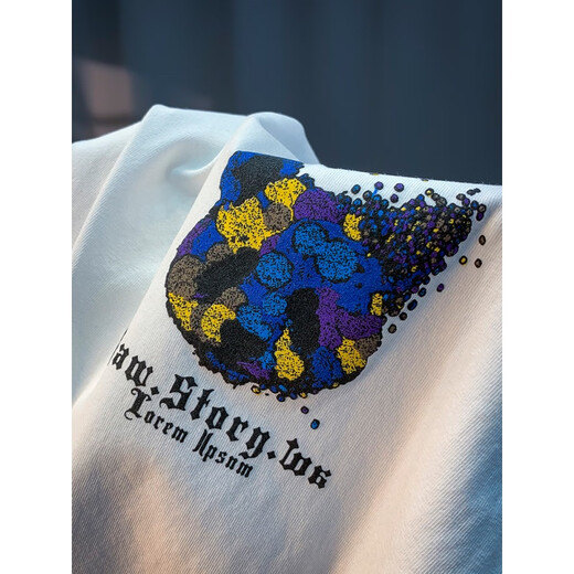 Qianji (Qianji) Herren Top 2024 Sommer Neues Kurzarm T-Shirt Herren Trendy Brand Chinese Style Print Design T-Shirt Round Neck Männerstil Weiß [JSW9905#] M für Gewicht 90-100jin [Jin gleich 0,5 kg] geeignet.