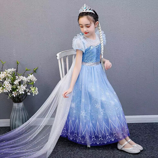 Vinoa Frozen Elsa Princess Dress Summer Children's Birthday Style Dress Girls Elsa Dress Mesh Skirt Main Image 120