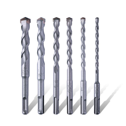Dongcheng power tool accessories round shank electric hammer impact drill bit round head two pits two grooves alloy drill bit round shank drill bit (6*110mm 1 piece)