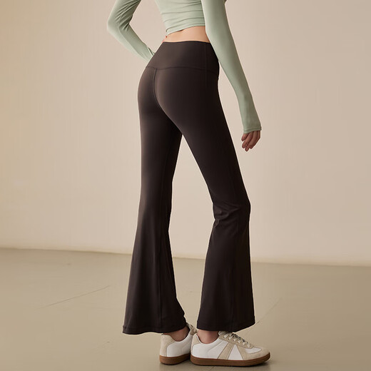 LULUUVTTOH Pilates Training Micro-Large Yoga Pants Women's Non-Revealing Triangular Area Sports Fitness Pants Running Tight Pants Rhino Gray S (Recommended 80-100 Jin Jin equals 0.5 kg)