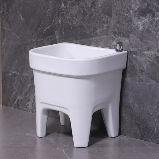 Lefit (lfte) bathroom ceramic mop pool balcony mop trough household Taiwan-controlled large, medium and small mop basin courtyard mop pool 907A Taiwan-controlled drain + faucet delivery to home