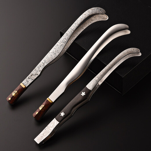 From the simple Damascus tea clip Kung Fu tea set tea ceremony accessories tea cup clip metal tweezers washing cup tea clip red rosewood Damascus tea clip