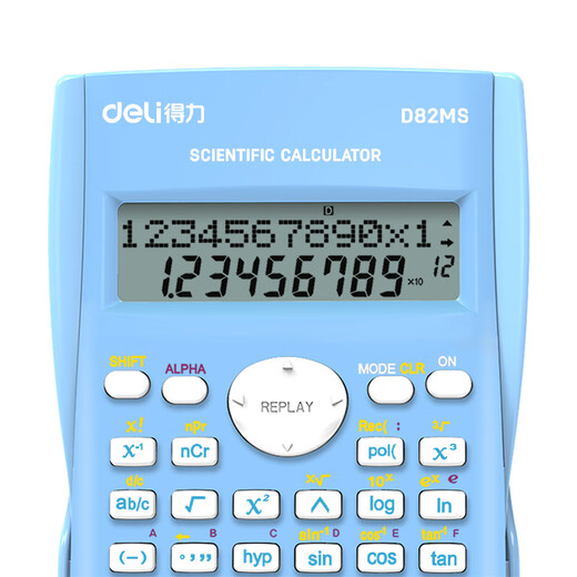 DELi D82MS Functional Science Calculator 240 Funktionalprüfungscomputer (geeignet für Schüler von Junior und Senior High School) Blau