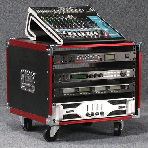 E.F.VSLON10U cabinet 12u flight case 16UKTV shelf audio amplifier equipment cabinet 6u8u stage machine 16U red aluminum reinforcement + 1 pallet