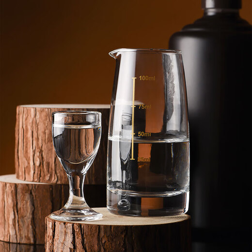CLITON white wine cup wine dispenser 100ml wine set Moutai small wine glass scale divider wine pot wine cup 1 pot 6 cups
