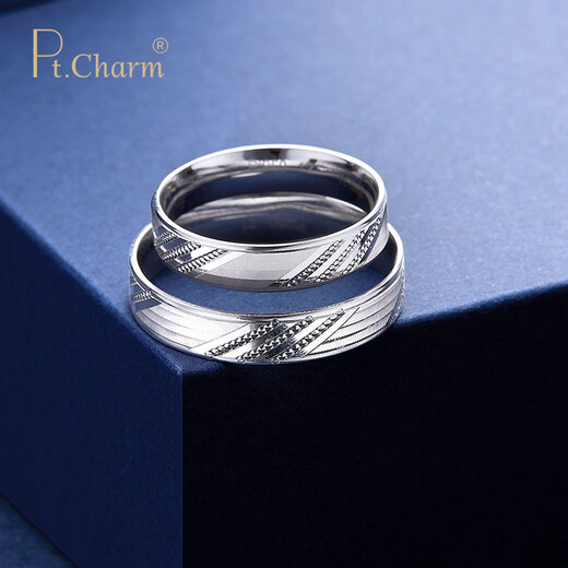 Pt.Charm platinum ring couple ring for men and women PT950 platinum ring for wedding and engagement as a Valentine's Day gift. If the women's ring is not in stock, it can be customized. 4g as an example