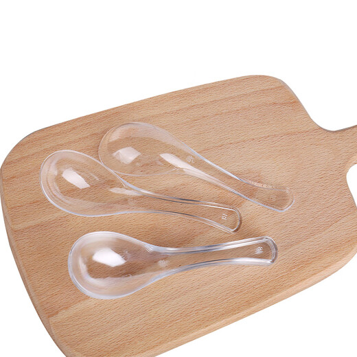 Shenfu disposable spoon plastic thickened spoon spoon dessert spoon hardened individually packaged transparent crystal spoon 100 pieces buy 200 pieces and add 50 pieces