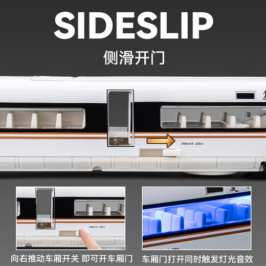 Chezhi remote control high-speed train toy Fuxing EMU alloy model children's high-speed train track toy truck boy [remote control version] Fuxing 4th high-speed train festival-white