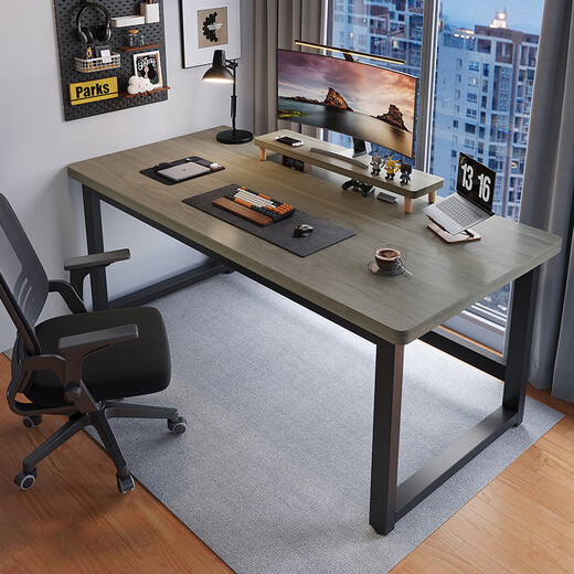 Xinmeikai computer desk desktop home simple desk office desk simple modern workbench rental bedroom study desk single table 1.6cm thick desktop black frame + dark walnut length 120cm*width 60cm*height 74cm