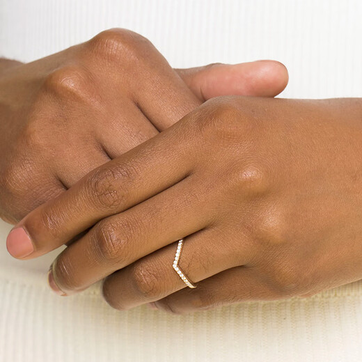 Xuecong VRAI/Ruai Ai Micro Heart Paved Diamond Row Ring CVD Grown Diamonds Imported from California, USA Micro Heart Paved Diamond Row Ring (18K White) Women’s No. 10