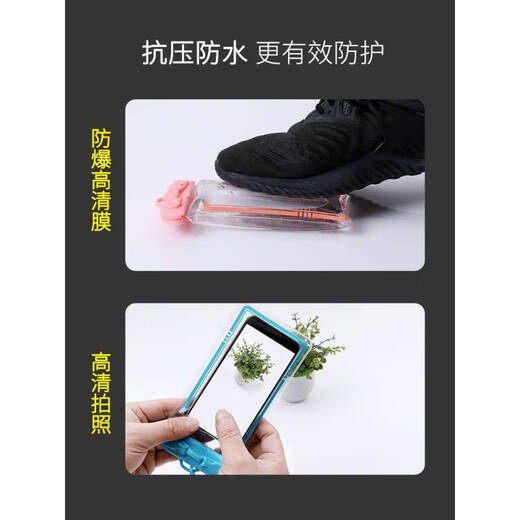 Suitable for Huawei mobile phone waterproof bag, transparent dust-proof take-out waterproof mobile phone case, sealed diving case with touch screen, special rider swimming lanyard, waterproof and anti-fall protective case, compatible with Honor Apple, upgraded six-layer protection-blue large size (sling rope + arm strap) 1 piece