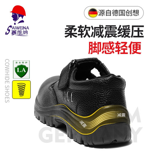 Savena Labour Protection Sandals Men de l'ordinateur portable Anti-Smash Anti-Puncture Summer Souffable Kitchen Safety Chaussures Chef Chaussures 016 Anti-Slip Work Shoes Taille 42