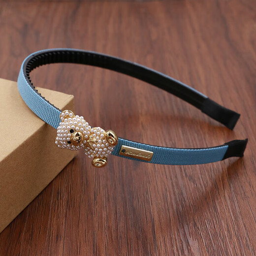 Rongxia children's hairband cute imitation pearl bunny hair accessories girls hairpin student non-slip headband girl headband princess bunny black