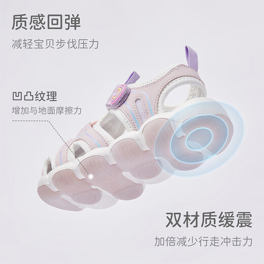 DAVE&BELLA Girls' Sandals Children's Casual Shoes Soft Soled Toddler Shoes Baotou Baby Shoes Summer New Children's Shoes Pink Spot Size 25