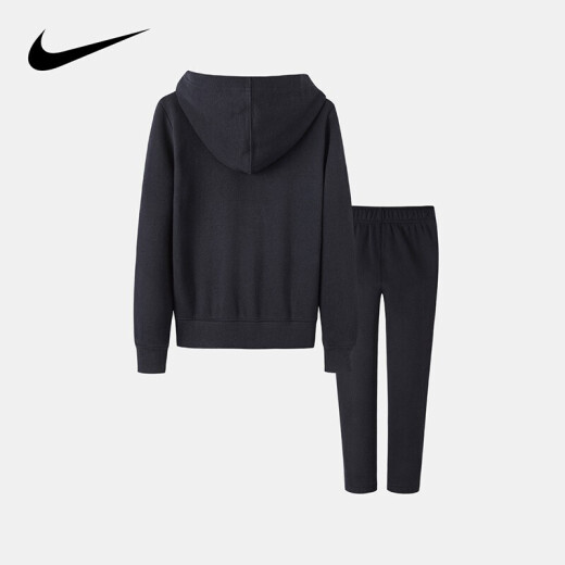 Nike Nike children's clothing girls suit autumn children's cardigan hooded sweatshirt suit girls top coat trousers 5-6 years old 120/60 black