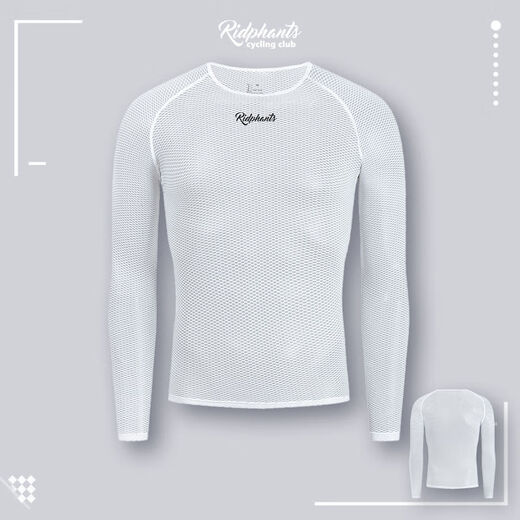 Sweat-wicking shirt, sweat-absorbent cycling vest underwear, men's road bike base layer shirt, long short sleeve, white vest 3XL/4XL (90-100KG)