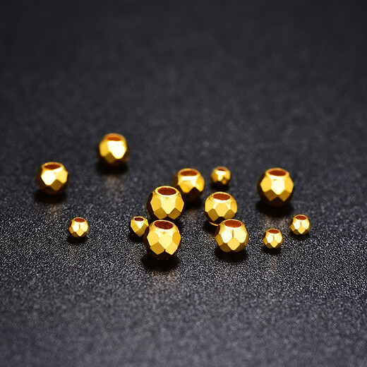 Jin Xiaoxiu Gold Bracelet Women's Football Gold Bundy Beads Bracelet 5g Transfer Beads Reese Scattered Beads Sparkling Chinese Valentine's Day Gift for Girlfriend 1g, 2mm Bundy Scattered Beads About 30 Pieces