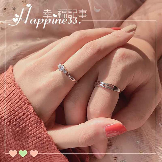 MZMZ hair-to-white couple ring PT950 platinum moissanite diamond ring proposal ring love birthday gift for girlfriend light luxury style-pair ring local warehouse/next day delivery
