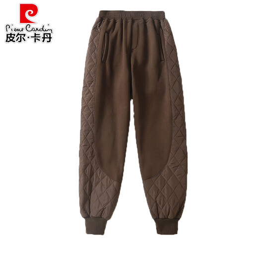 Pierre Cardin Cotton Pants Women's Autumn and Winter Outer Wear Plus Velvet Thickened Pants 2026 New Minus 40 Cold-Resistant Leg Down Pants Black L Recommended 115-130 Jin Jin equals 0.5 kg